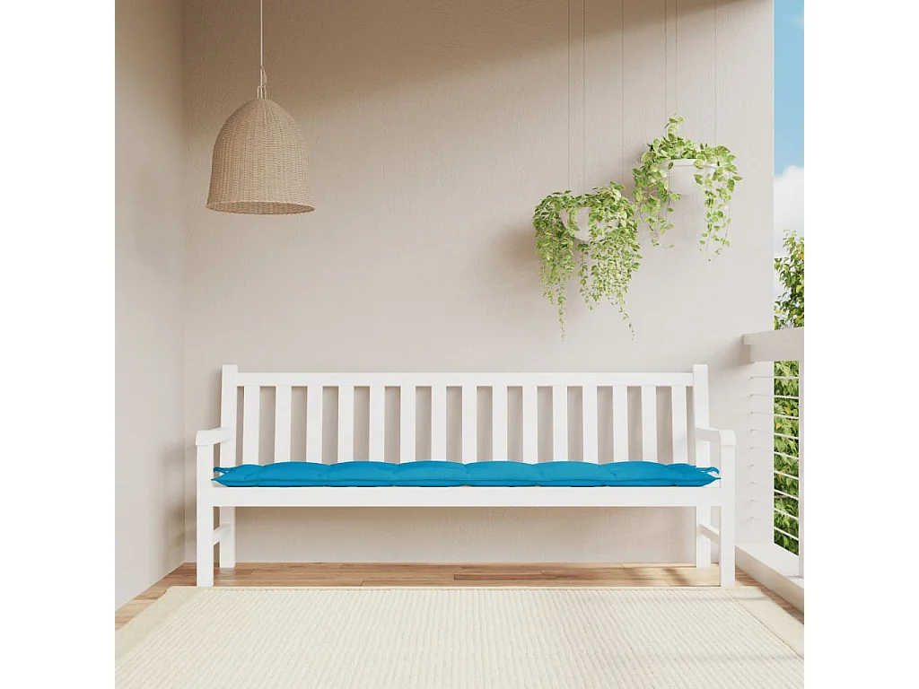 Almofadão p/ banco jardim 200x50x7 cm tecido oxford azul-claro