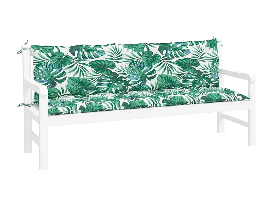 Almofadões banco jardim 2 pcs 180x50x7cm oxford padrão folhas