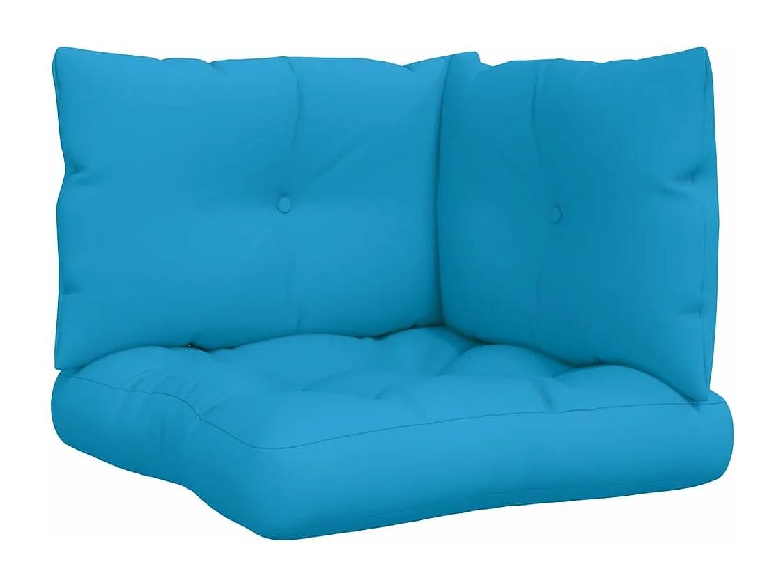 Coussins de palette lot de 3 bleu tissu