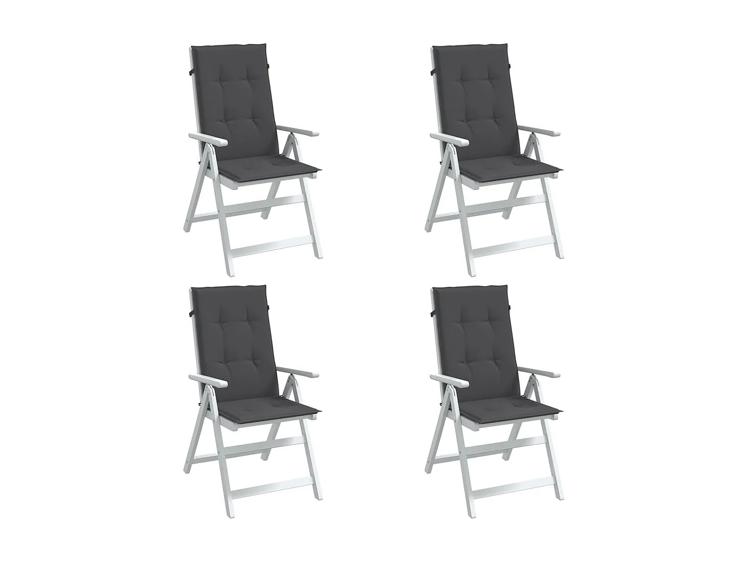 Almofadões para cadeiras altas 4 pcs mesclado tecido antracite