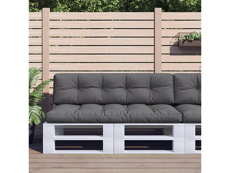 Coussins de palette lot de 2 anthracite tissu