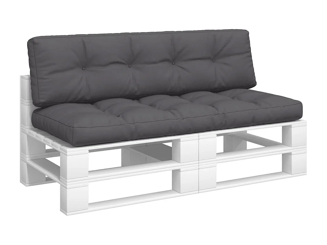 Palletkussens 2 st stof antracietkleurig