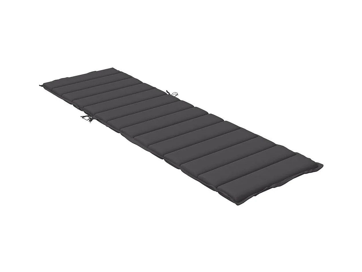 Sonnenliegen-Auflage Melange Anthrazit 200x60x4 cm Stoff