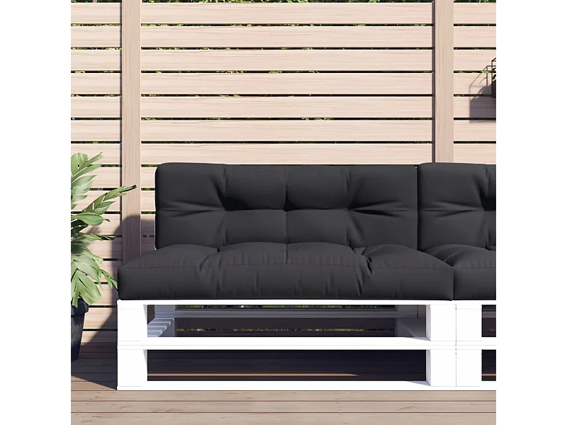 Cuscino per Pallet Nero 120x40x12 cm in Tessuto