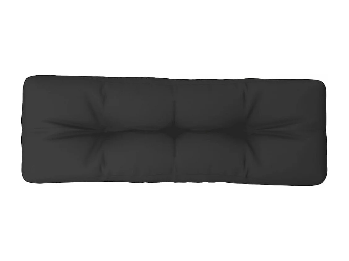 Cojín para sofá de palets de tela negro 120x40x12 cm
