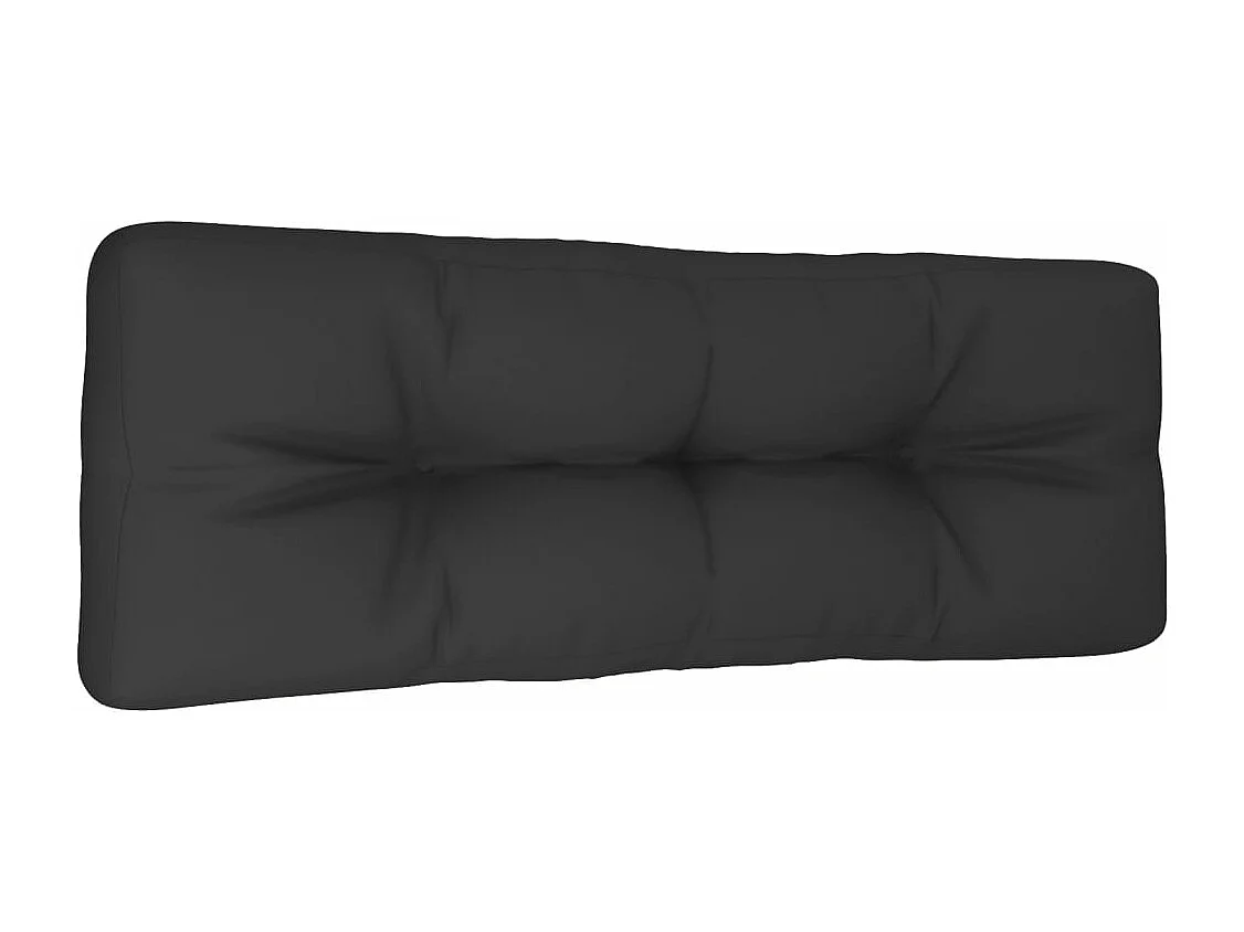 Cojín para sofá de palets de tela negro 120x40x12 cm