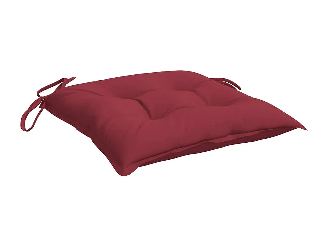 Coussins de chaise lot de 6 bordeaux 40x40x7 cm tissu oxford