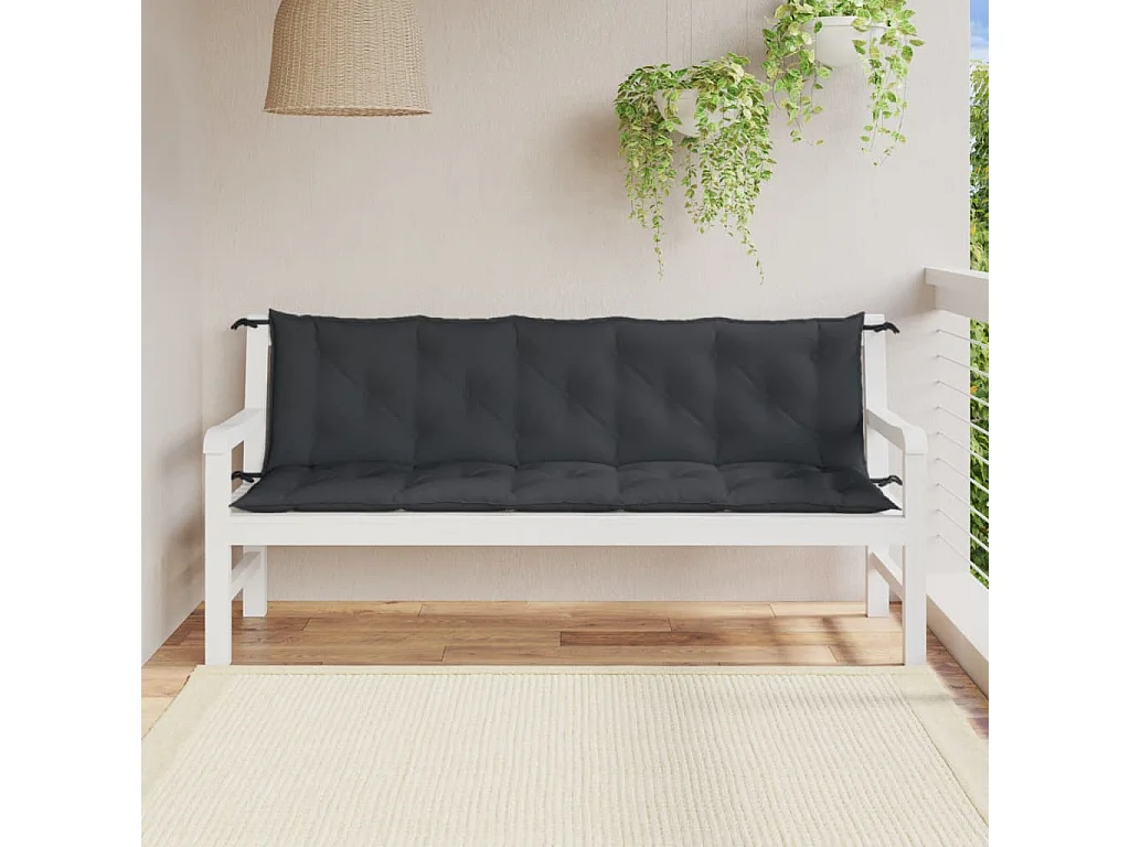 Coussins de banc de jardin lot de 2 anthracite mélangé tissu