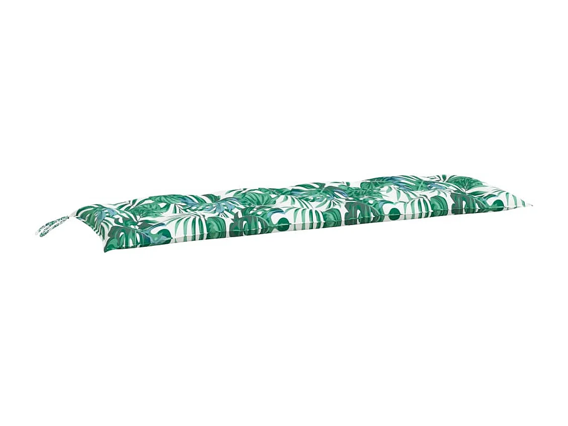 Coussin de banc de jardin motif de feuilles 150x50x7 cm