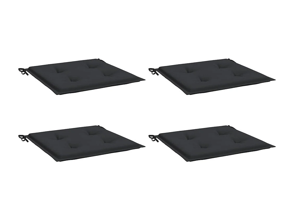 Cojines de silla de jardín 4 uds tela Oxford negro 50x50x3 cm