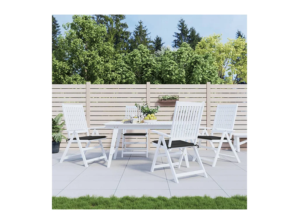 Coussins de chaise jardin lot de 4 noir 50x50x3 cm tissu oxford