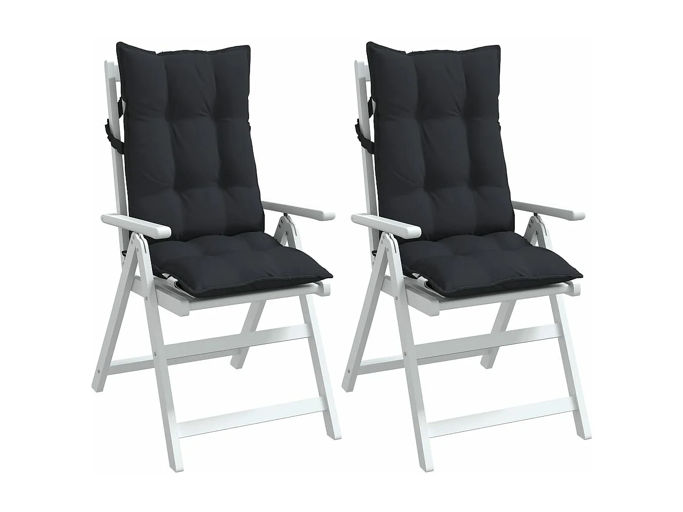 Almofadões p/ cadeira encosto alto 2 pcs tecido oxford preto