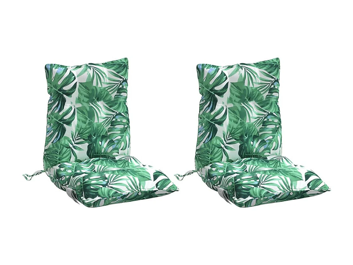 Niedriglehner-Auflagen 2 Stk. Blattmuster Oxford-Gewebe