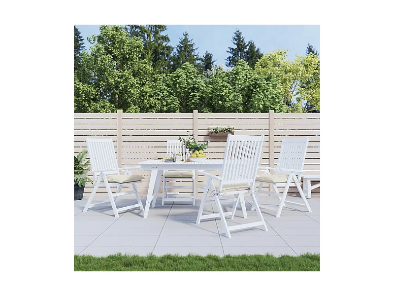 Almofadões de cadeira 4 pcs 50x50x7cm tecido oxford branco nata
