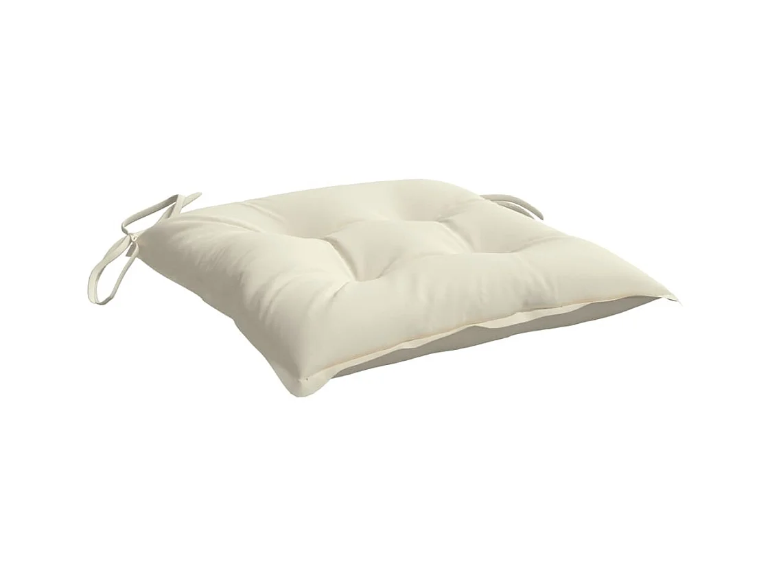 Coussins de chaise lot de 4 blanc crème 50x50x7 cm tissu oxford