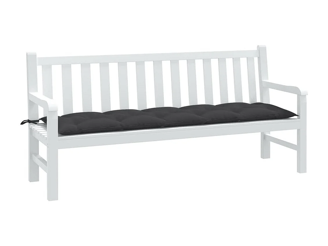 Coussin de banc de jardin anthracite mélangé 180x50x7 cm tissu