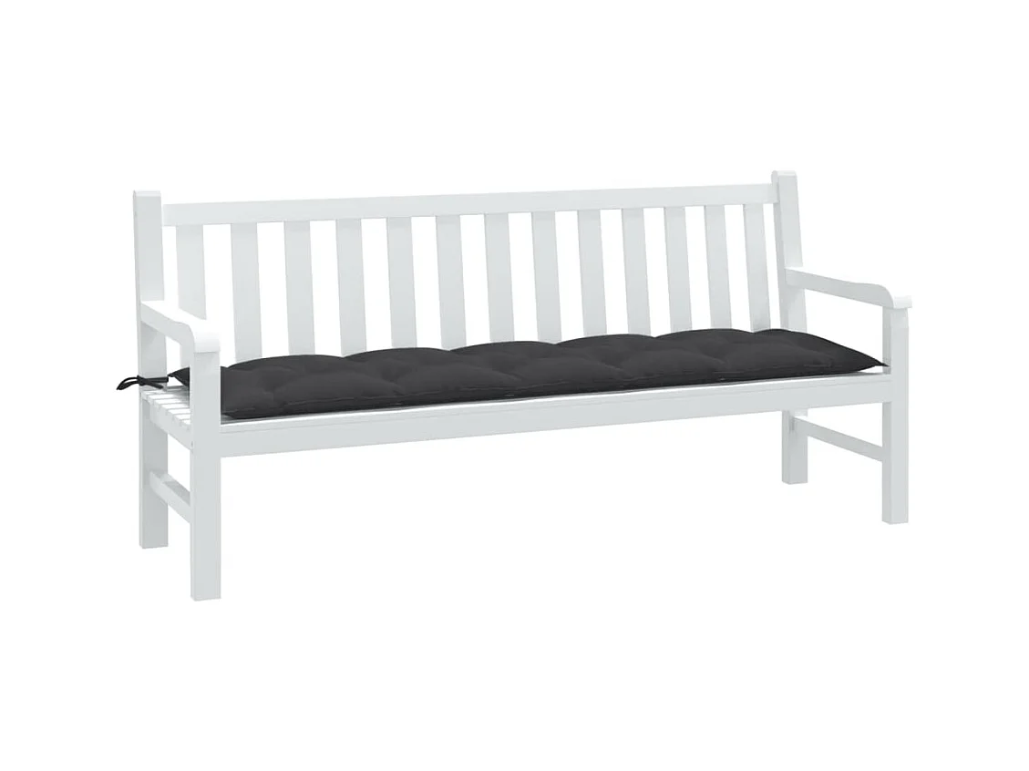 Coussin de banc de jardin anthracite mélangé 180x50x7 cm tissu