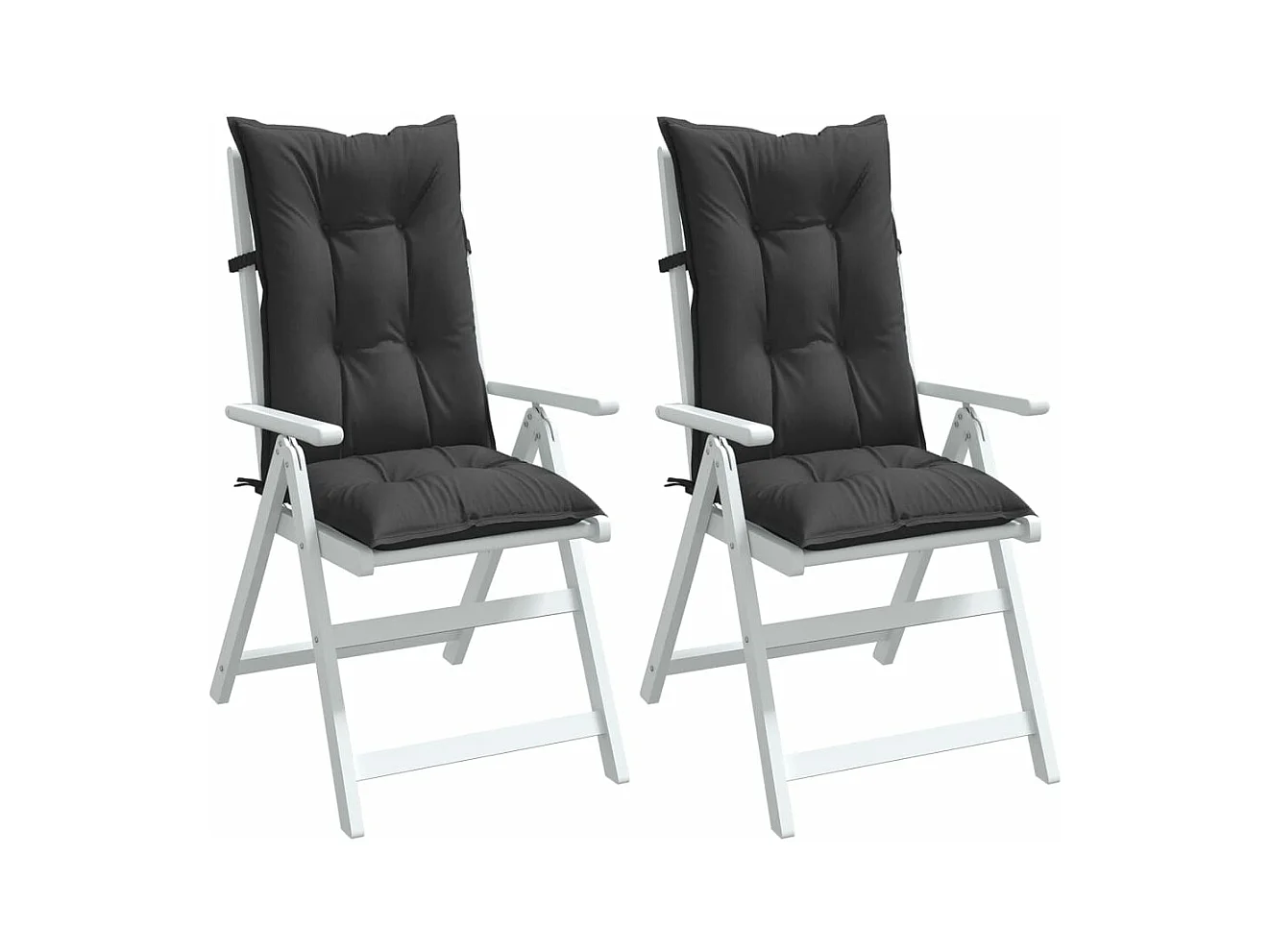 Coussins de chaise à dossier haut lot de 2 anthracite mélangé