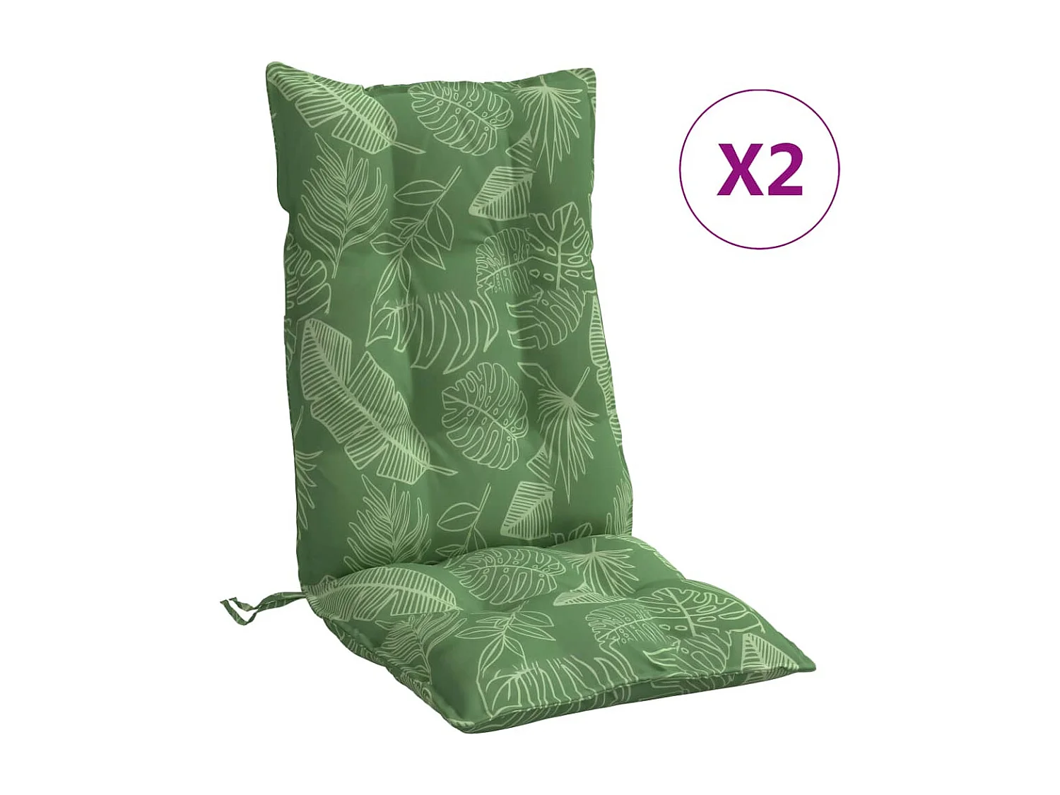 Coussins de chaise à dossier haut lot de 2 modèle de feuille