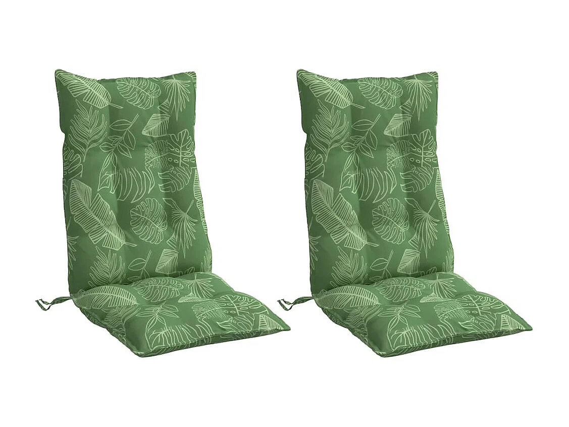 Coussins de chaise à dossier haut lot de 2 modèle de feuille