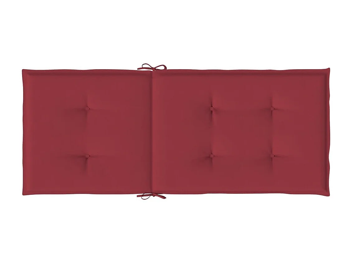 Cojín silla de jardín respaldo alto 6 uds tela rojo 120x50x3 cm