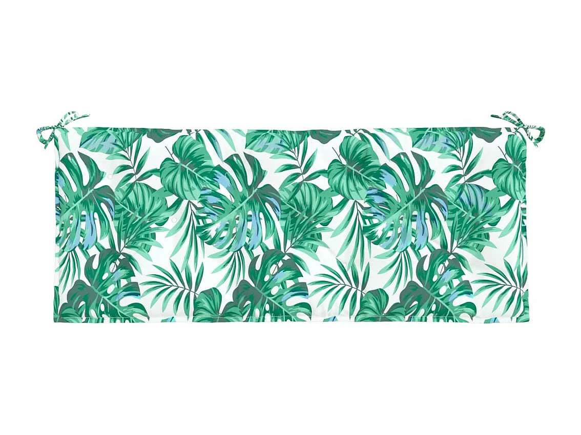 Coussin de banc de jardin motif de feuilles 120x50x7 cm