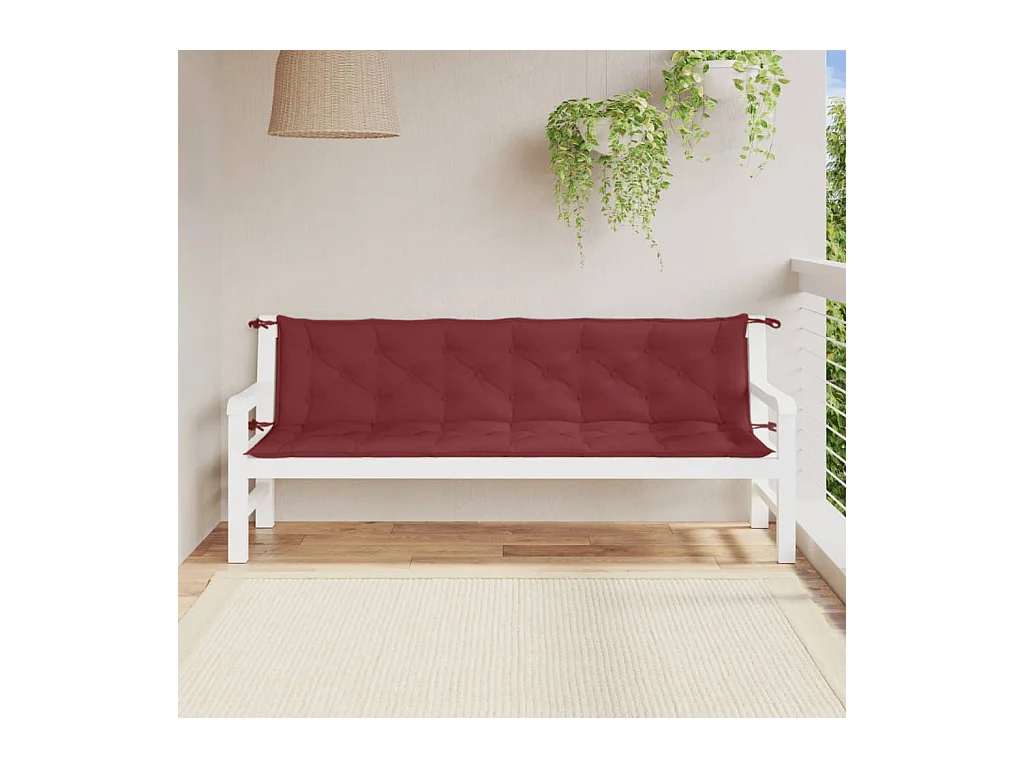 Gartenbank-Auflagen 2 Stk. Melange Weinrot 200x50x7 cm Stoff