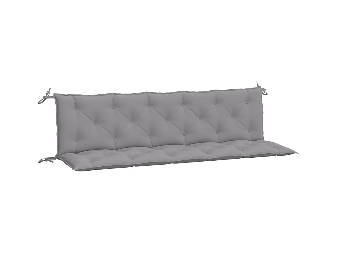 Coussins de banc jardin lot de 2 gris 180x50x7 cm tissu Oxford