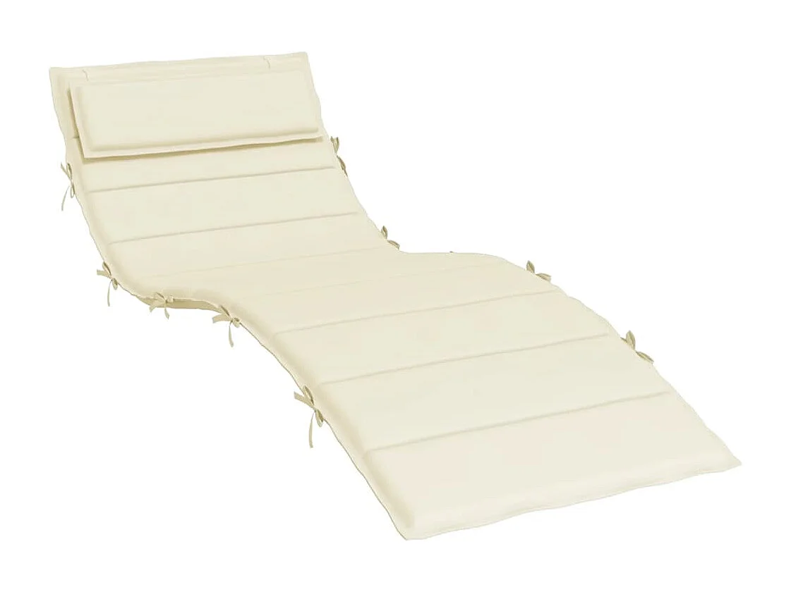 Coussin de chaise longue crème 180x60x3 cm tissu oxford