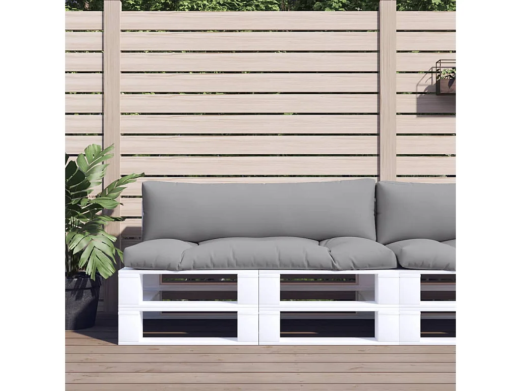 Coussins de palette lot de 2 gris tissu