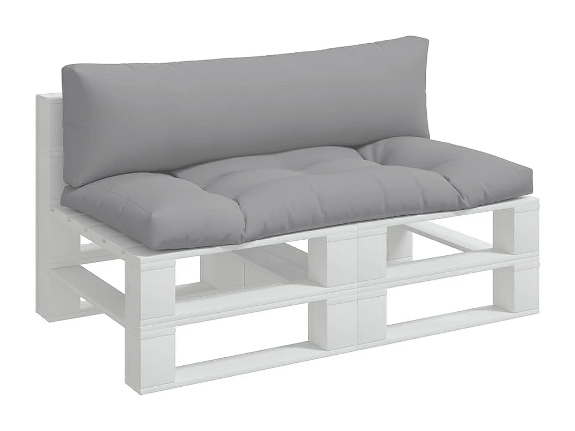 Coussins de palette lot de 2 gris tissu