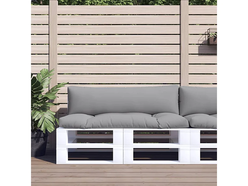 Coussins de palette lot de 2 gris tissu