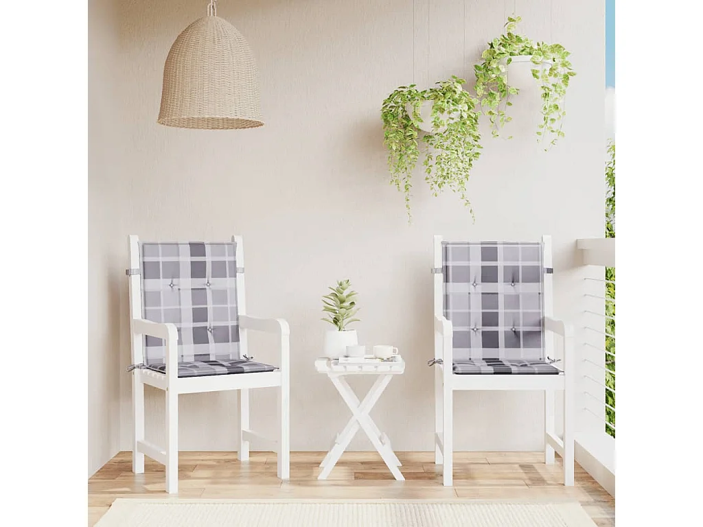 Almofadões lombares cadeiras jardim 2pcs oxford xadrez cinza