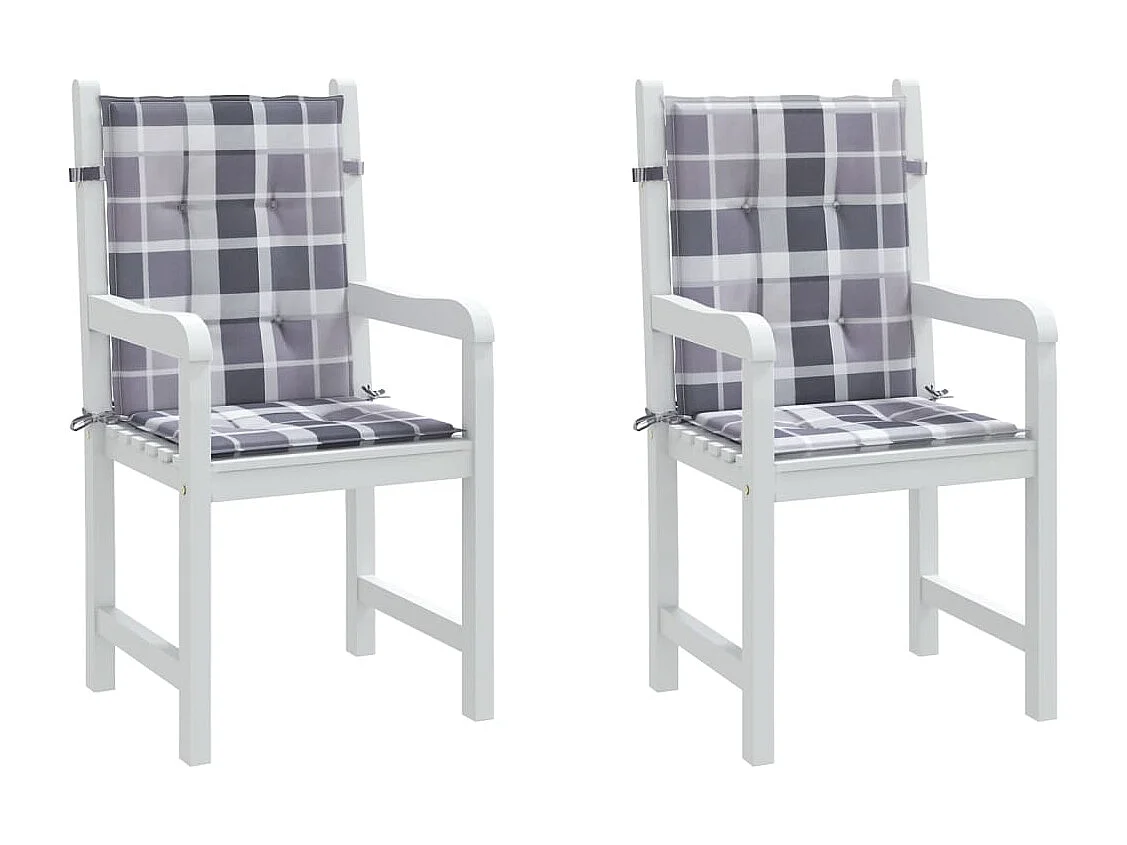 Almofadões lombares cadeiras jardim 2pcs oxford xadrez cinza