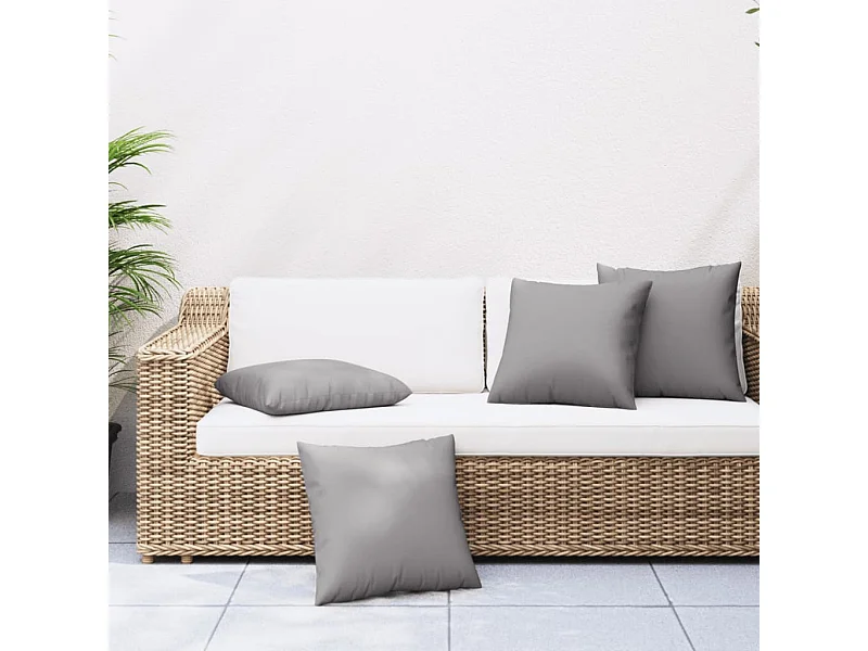 Coussins de canapé lot de 4 gris 60x60 cm tissu
