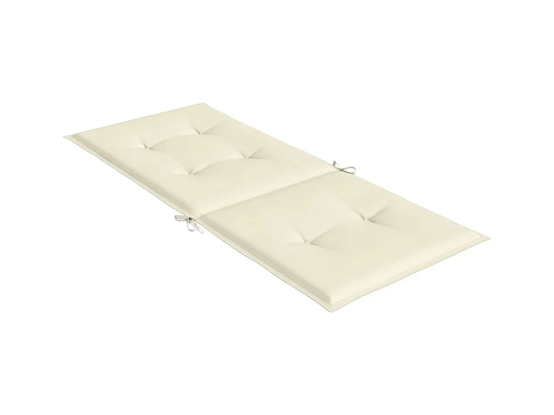 Coussins de chaise de jardin dossier haut lot de 2 crème tissu