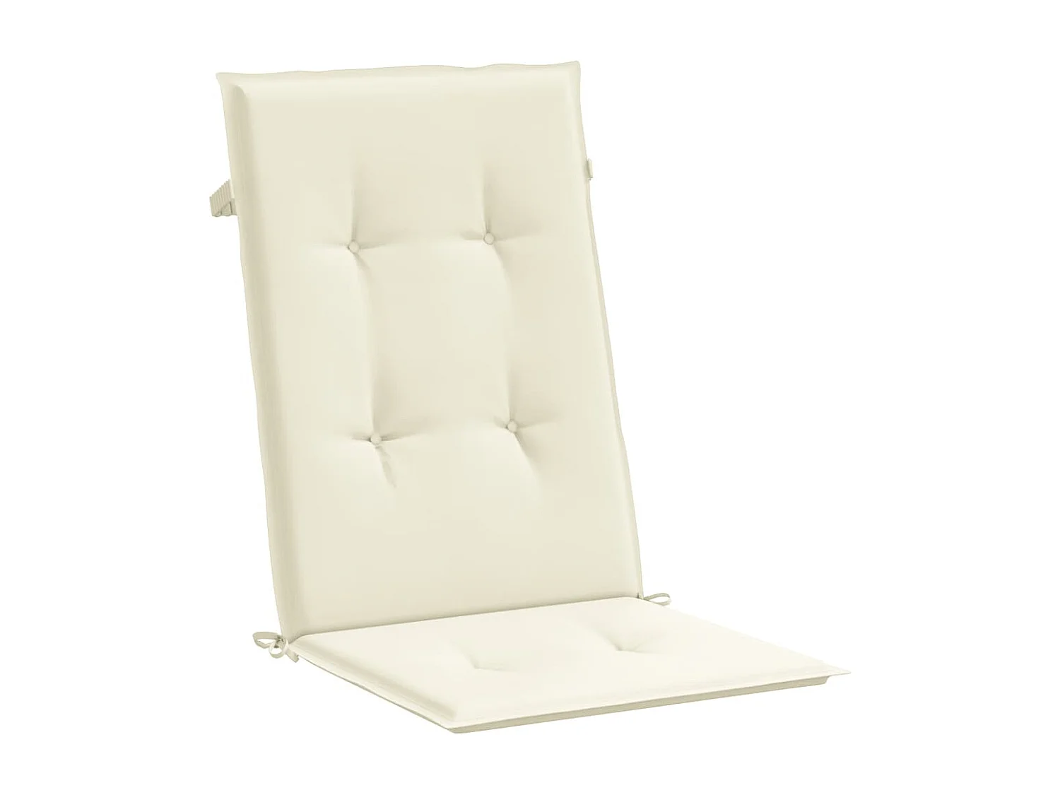 Coussins de chaise de jardin dossier haut lot de 2 crème tissu