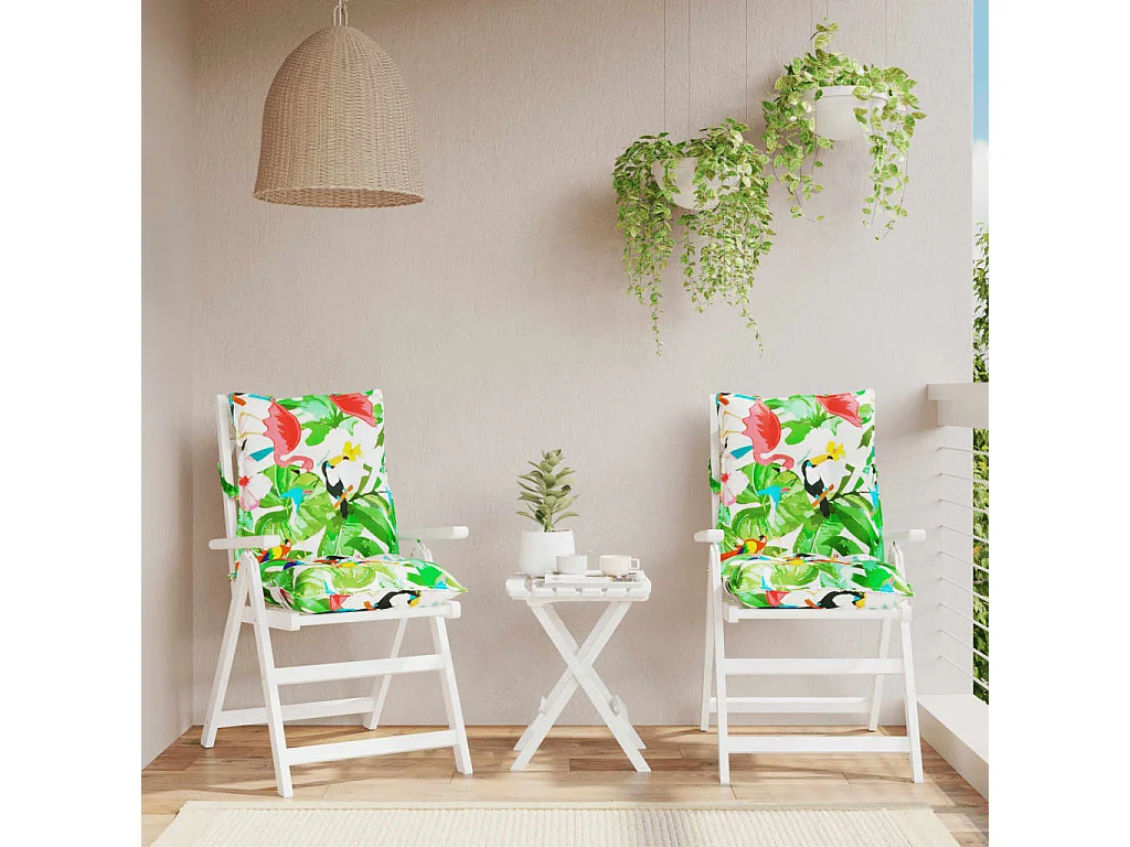 Cuscini Sedia Schienale Basso 2pz Multicolore in Tessuto Oxford