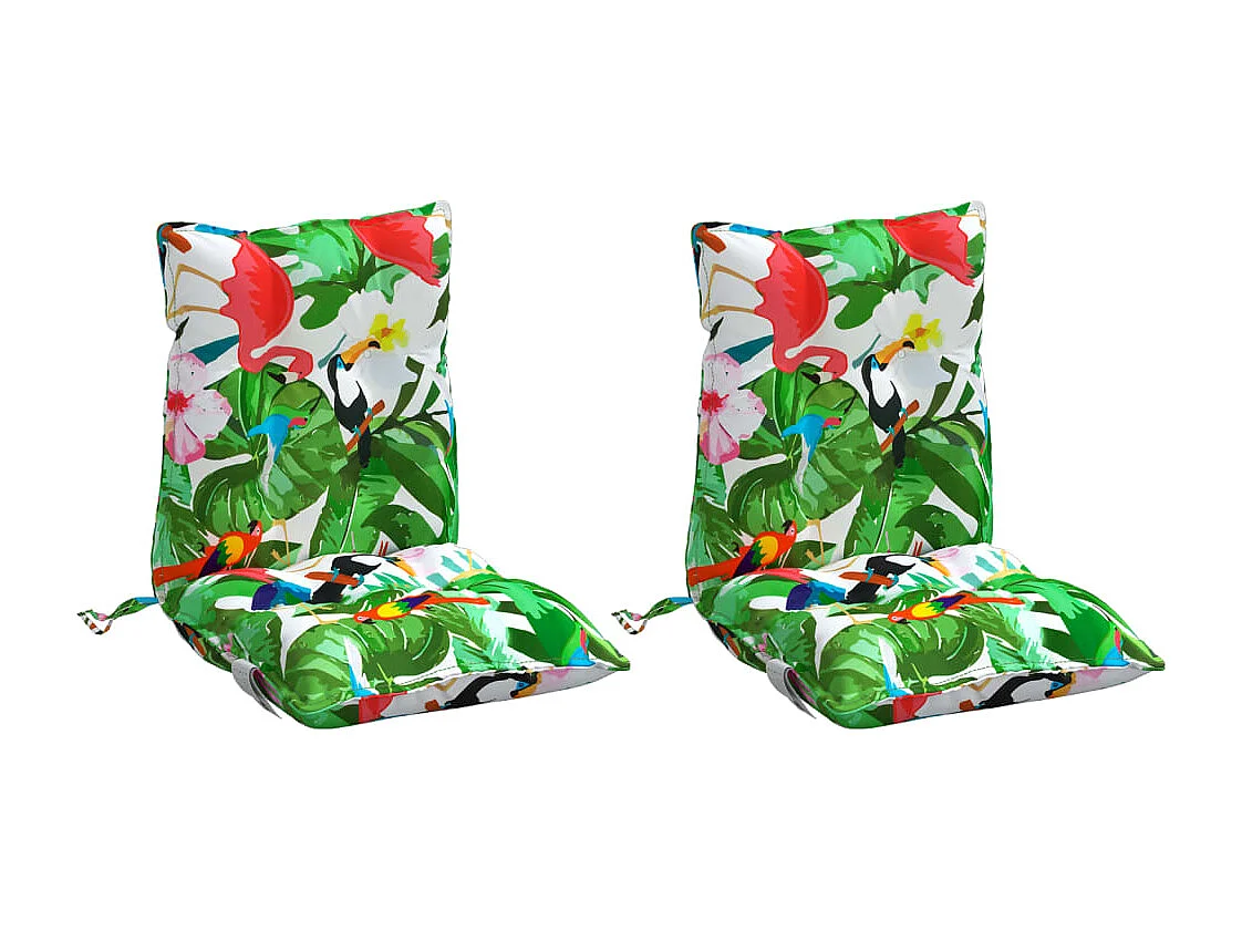 Cuscini Sedia Schienale Basso 2pz Multicolore in Tessuto Oxford