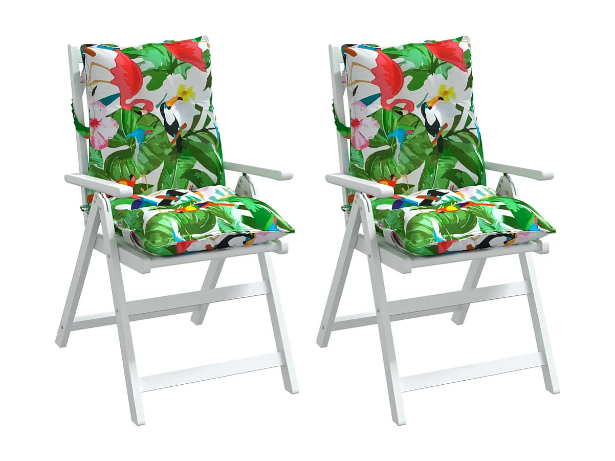 Cuscini Sedia Schienale Basso 2pz Multicolore in Tessuto Oxford