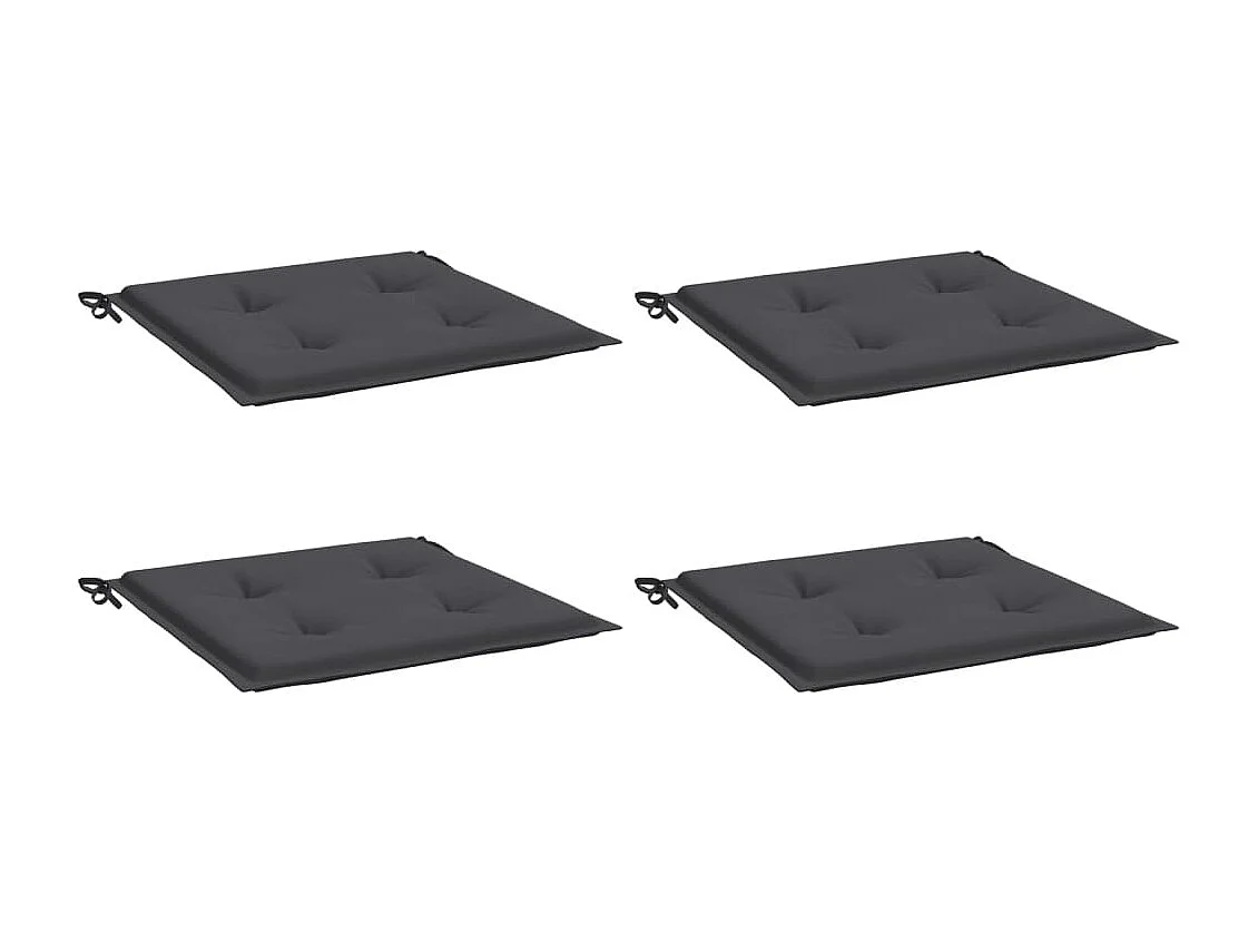 Coussins de chaise de jardin lot de 4 anthracite 50x50x3 cm