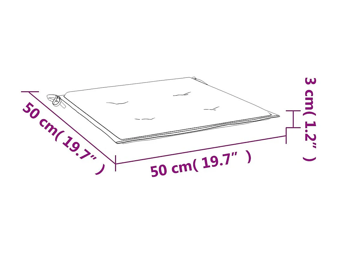 Coussins de chaise de jardin lot de 4 anthracite 50x50x3 cm