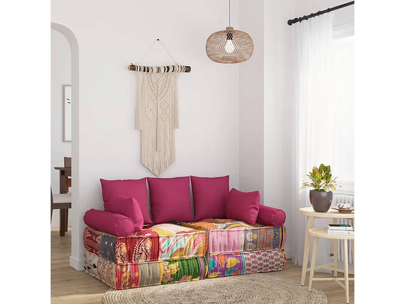 Ensemble d'oreillers décoratifs lot de 7 Rose Tissu