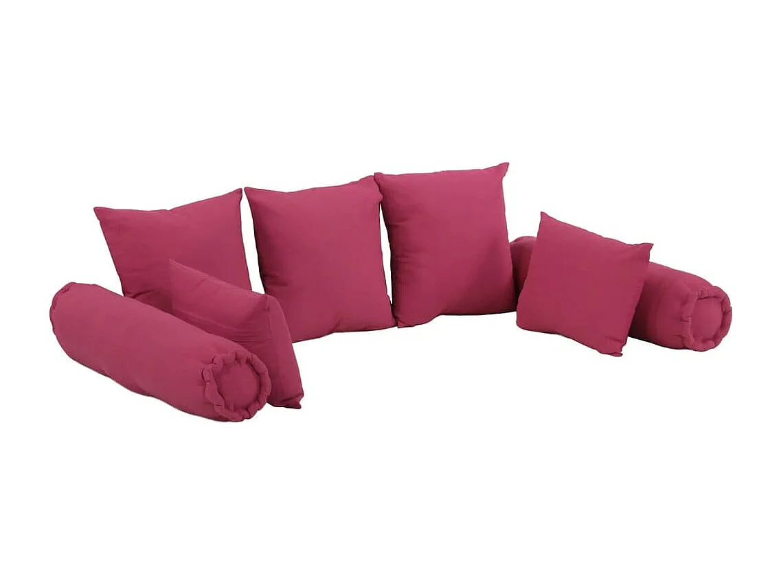 Juego de cojines 7 piezas tela rosa