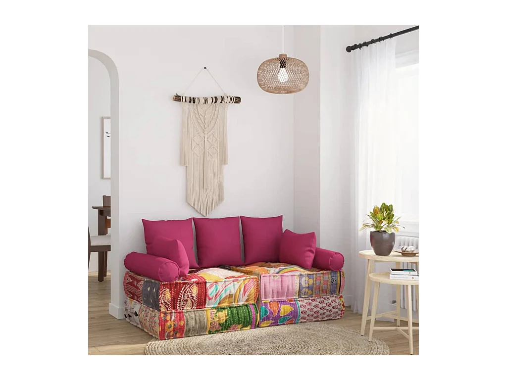 Ensemble d'oreillers décoratifs lot de 7 Rose Tissu