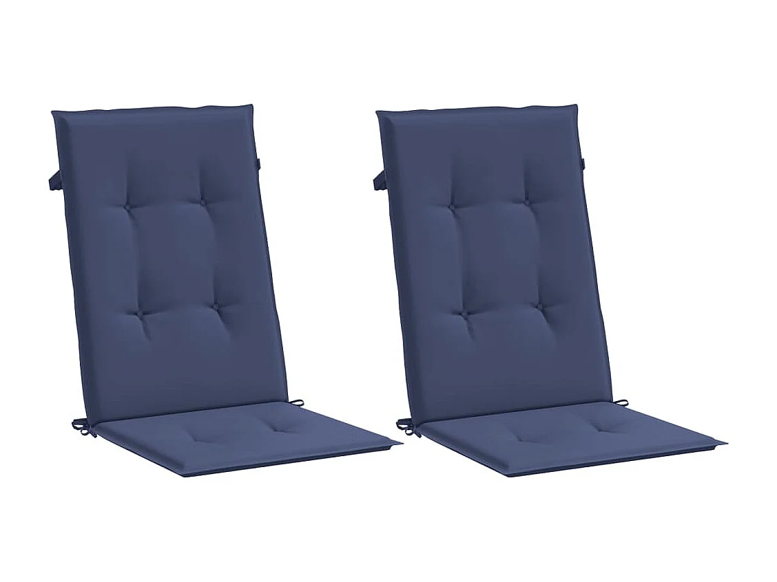 Almofadões cadeira encosto alto 2pcs tecido azul-marinho