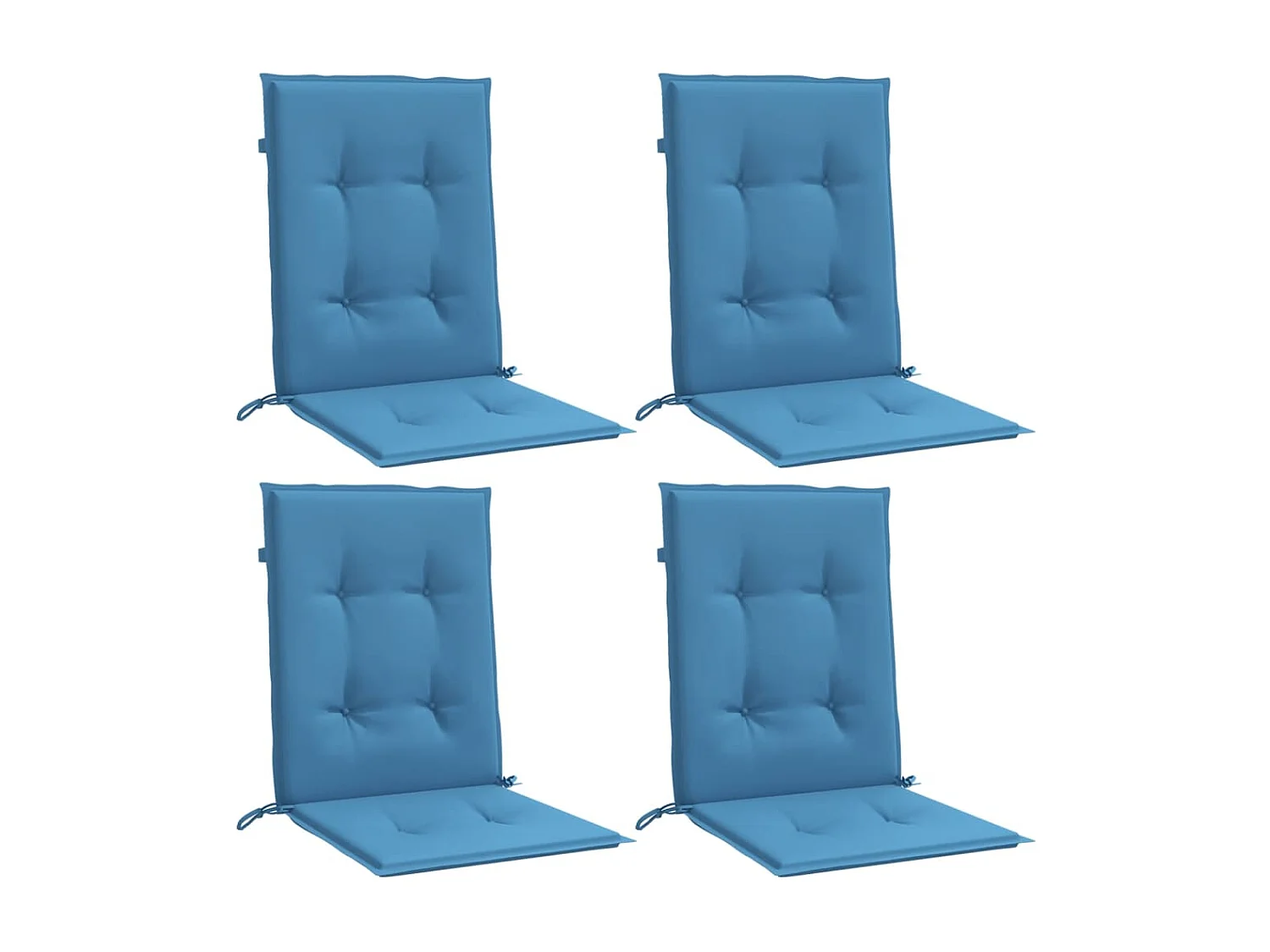 Coussins de chaise à dossier bas lot de 4 bleu mélangé tissu