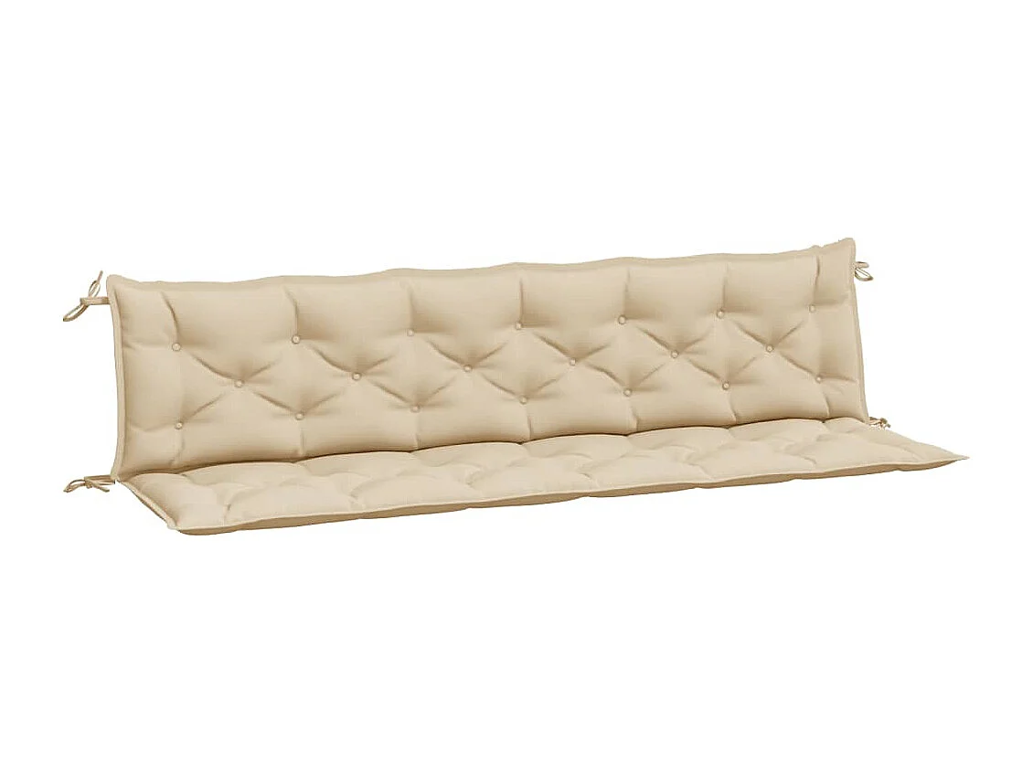 Coussins de banc jardin lot de 2 beige 200x50x7 cm tissu Oxford