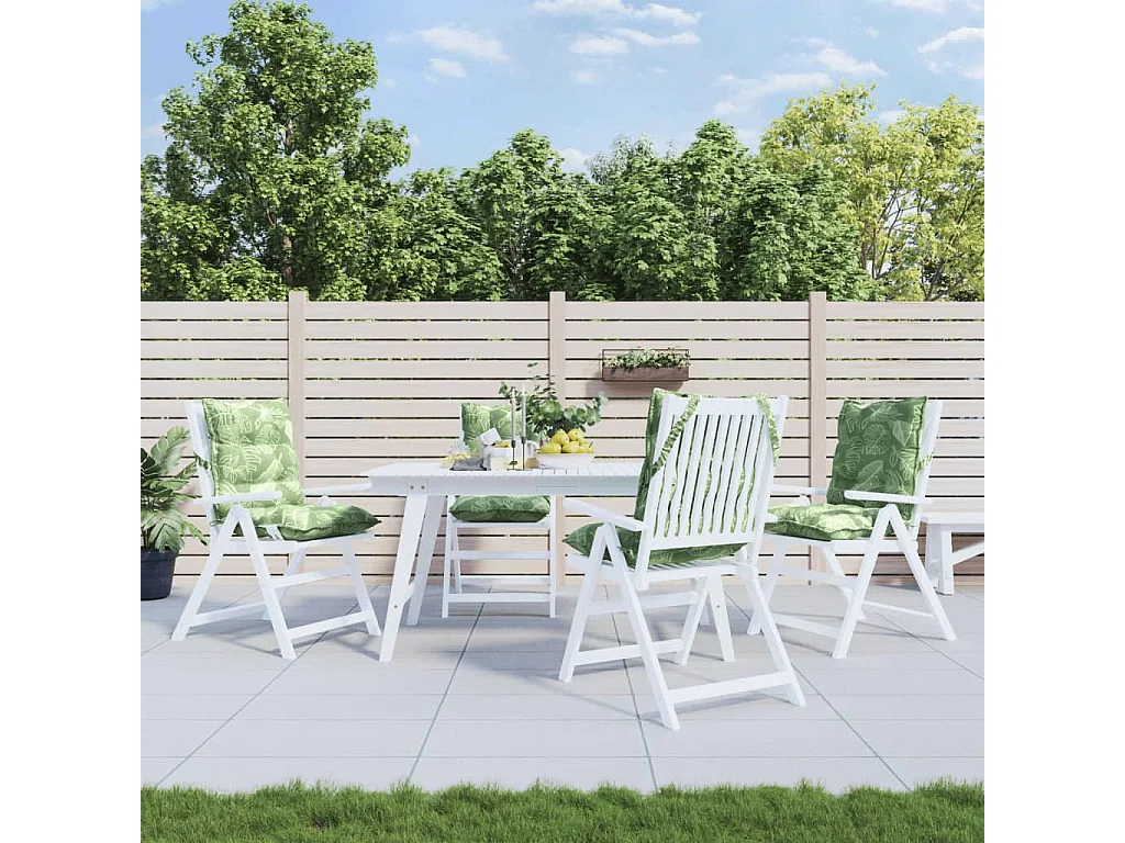 Coussins de chaise à dossier bas lot de 4 modèle de feuille