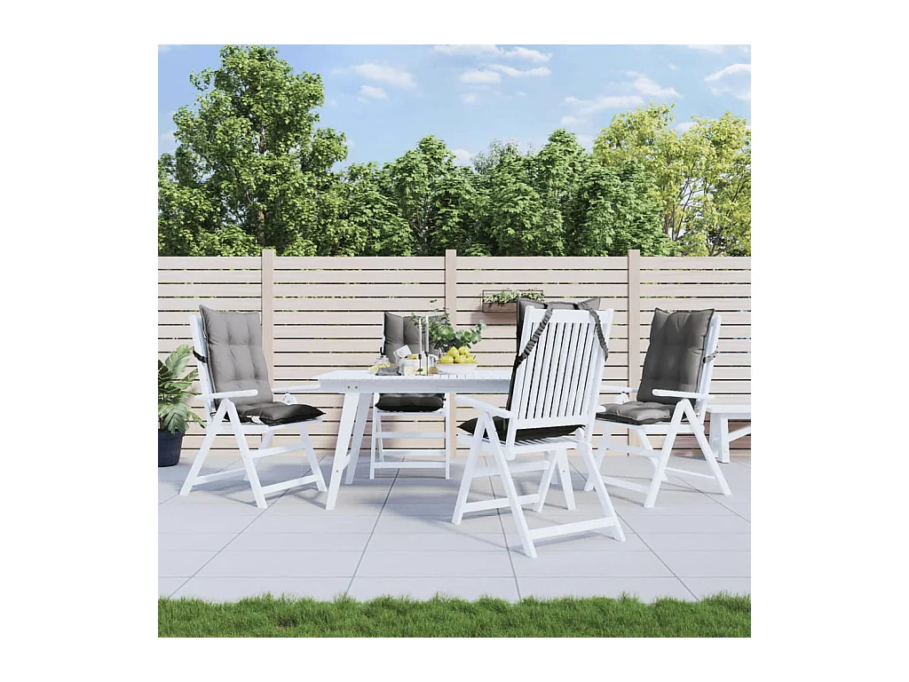 Coussins de chaise à dossier haut lot de 4 gris tissu oxford